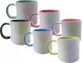 Caneca com alça e fundo colorido